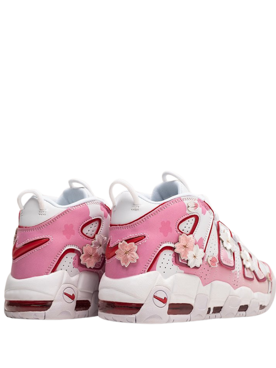N373O Nike Air More Uptempo Flores flowers blanco rosa INEEDTENIS