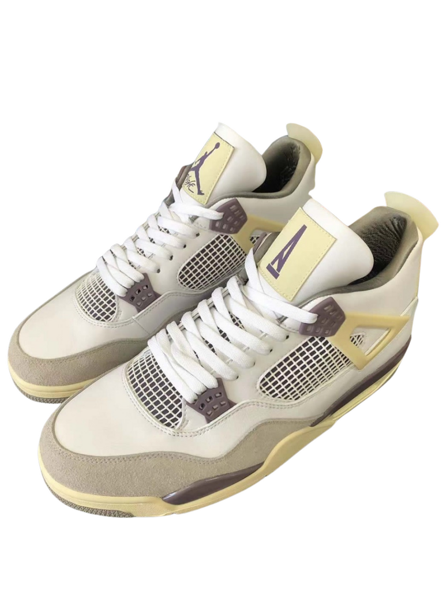 N373O Jordan A Ma Maniere x Air Jordan 4 White Grey Purple INEEDTENIS