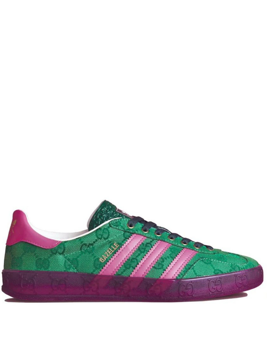 adidas gazelle silver green womens Adidas x Gucci Gazelle Green GG Monogram– INEEDTENIS