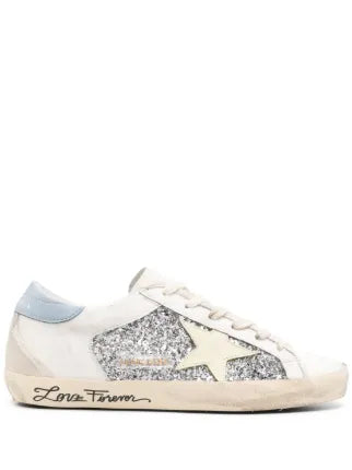 Golden goose azul glitter