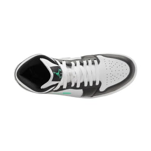 Jordan Nike Air 1 Mid - Zapatos para hombre blanco/verde brillante y negro