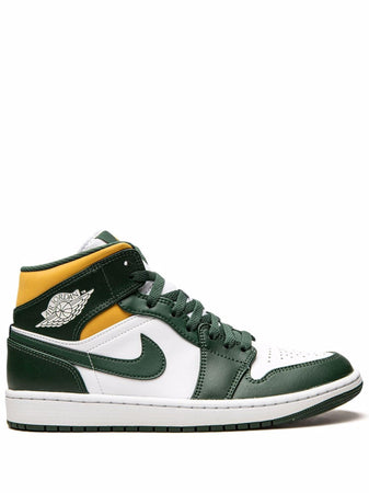 N375O Jordan tenis Air Jordan 1 Mid verde amarillo