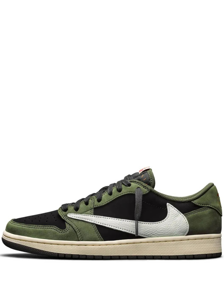 N375O Travis Scott x Air Jordan 1 Low OG Black Olive Verde Negro