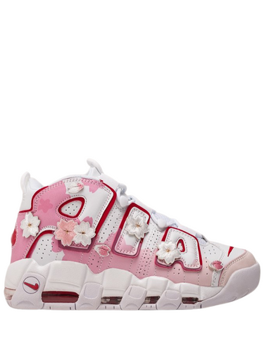 N373O Nike Air More Uptempo Flores flowers blanco rosa
