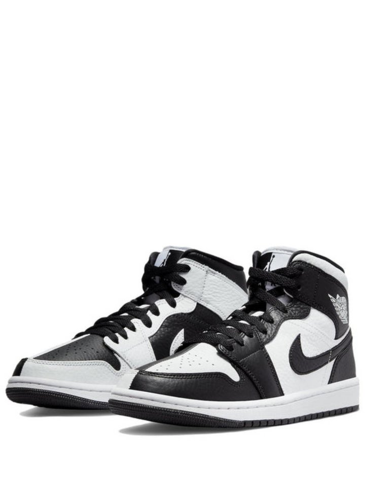N372O Nike Air Jordan 1 Mid SE Homage Black White Split Shoes
