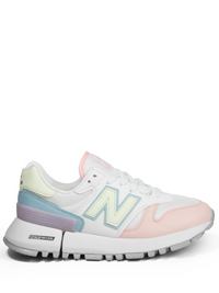 N372O New balance 574 tenis de mujer blanco rosa verde