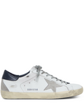 N373O GOLDEN GOOSE Superstar White Leather & Gray Star Sneaker