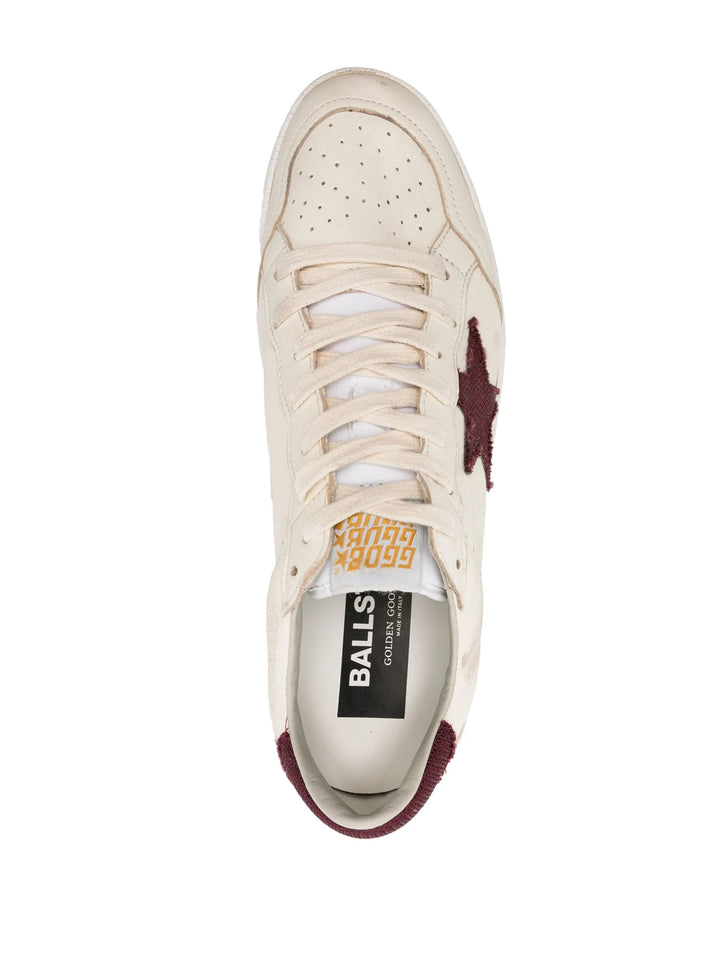 tenis Ball Star Golden Goose Beige Burgundy Vino