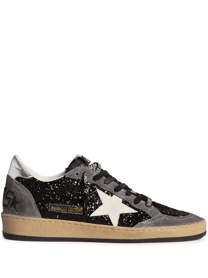 Golden Goose tenis Ball Star glitter negro