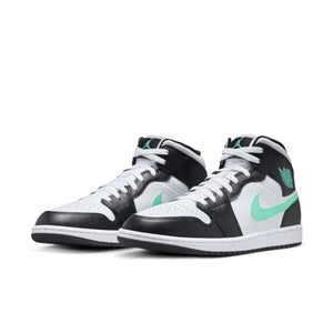 Jordan Nike Air 1 Mid - Zapatos para hombre blanco/verde brillante y negro