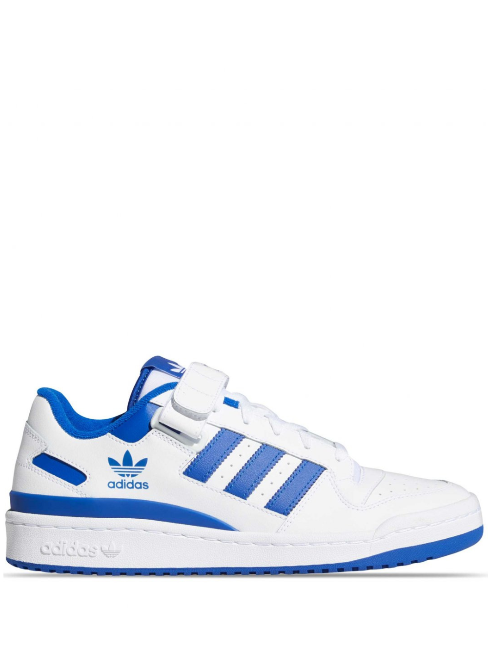 N373O Tenis Adidas Forum Low White Royal Blue azul