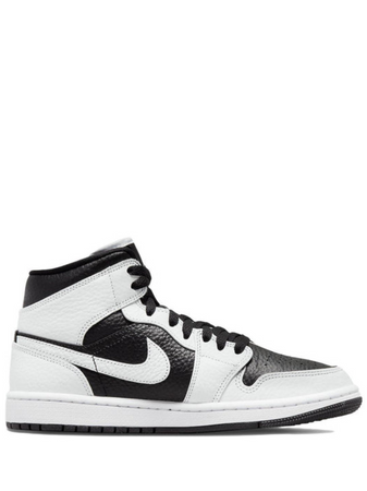 N372O Nike Air Jordan 1 Mid SE Homage Black White Split Shoes