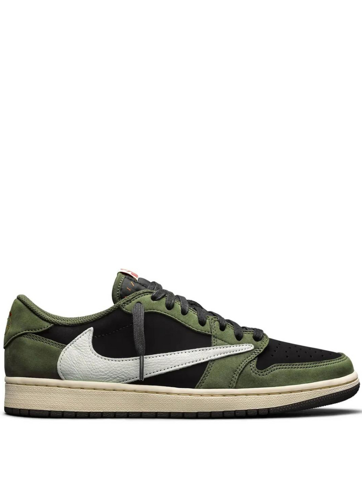 N375O Travis Scott x Air Jordan 1 Low OG Black Olive Verde Negro