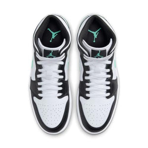 Jordan Nike Air 1 Mid - Zapatos para hombre blanco/verde brillante y negro