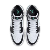 Jordan Nike Air 1 Mid - Zapatos para hombre blanco/verde brillante y negro