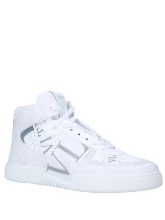 N373O VALENTINO GARAVANI
VL7N logo-embellished grained-leather and mesh high-top trainers