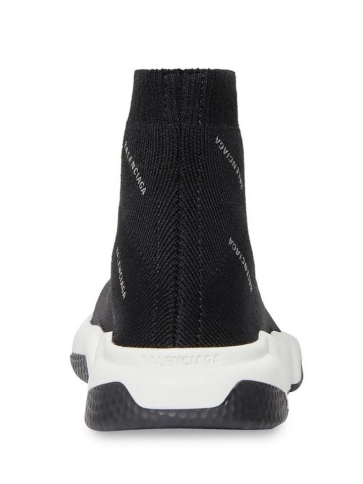 N373O Balenciaga Speed Balenciaga Trainer Mid Logo Print Black INEEDTENIS