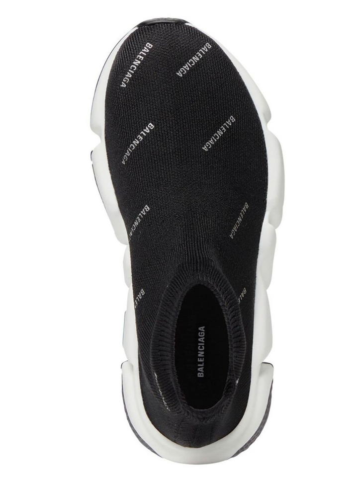 N373O Balenciaga Speed Balenciaga Trainer Mid Logo Print Black