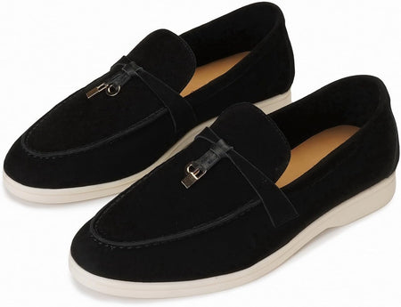 Loro Piana Summer Walk Charms de gamuza negra - Calzado de mujer y hombre