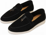 Loro Piana Summer Walk Charms de gamuza negra - Calzado de mujer y hombre