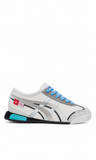 tenis Onitsuka Tiger modelo Mexico 66 con agujetas azules y detalles en la suela