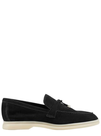 Loro Piana Summer Walk Charms de gamuza negra