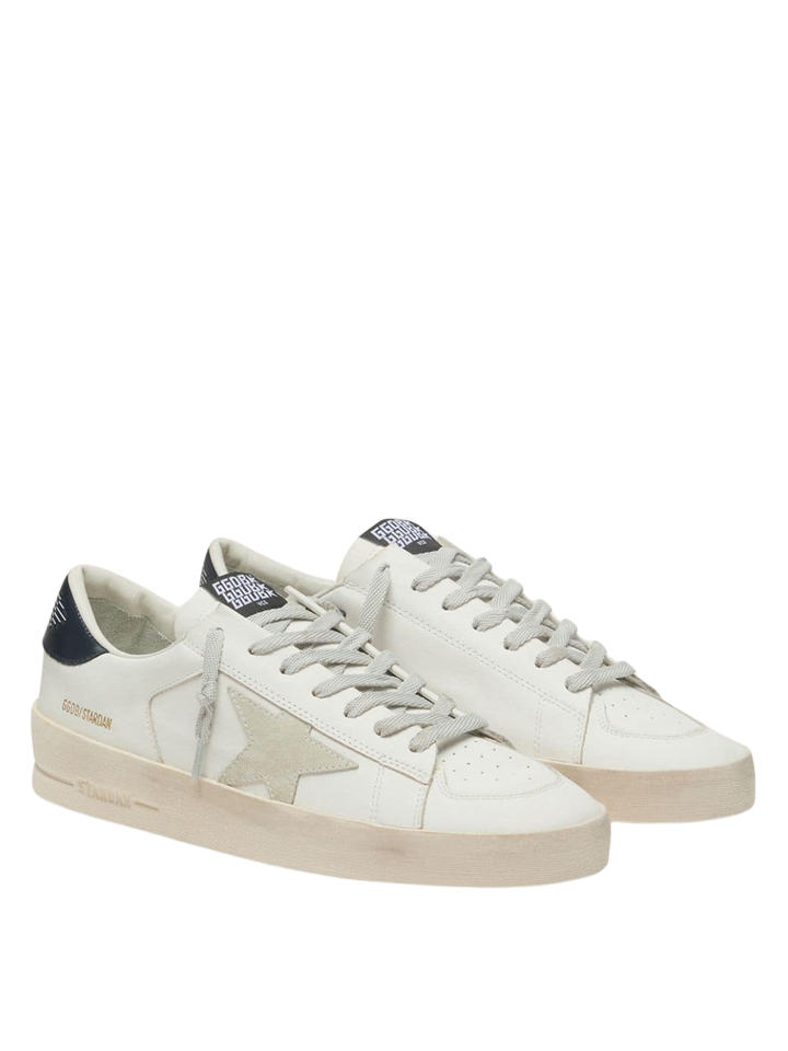 Golden goose Stardan estrella de ante gris hielo y talón azul oscuro