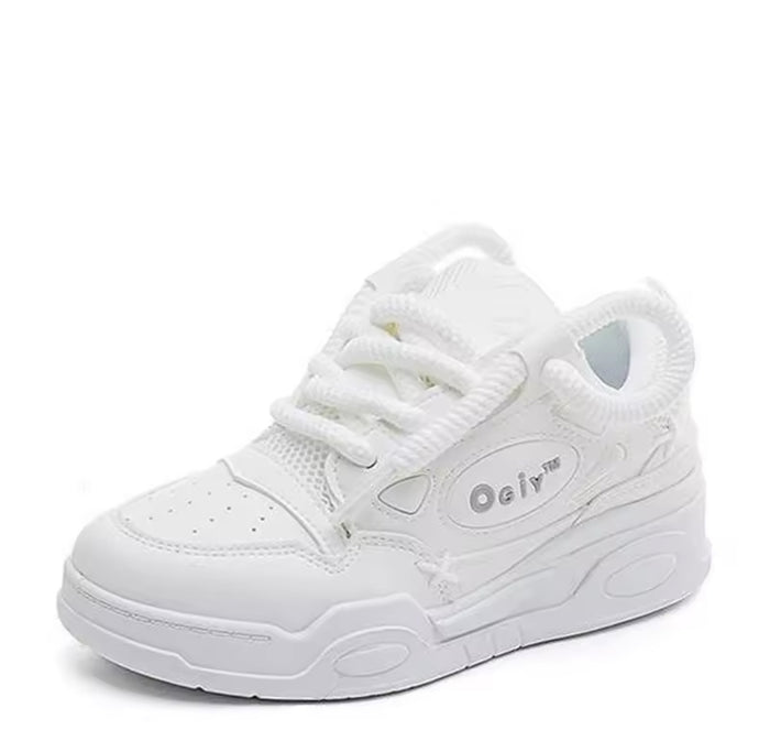 Zapatos informales de monopatín para mujer, zapatillas gruesas de suela gruesa, zapatos vulcanizados con cordones transpirables, zapatillas de plataforma