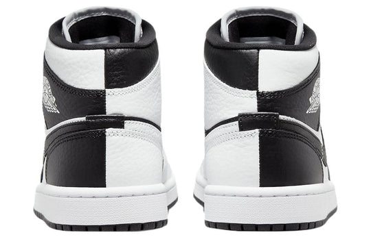 N372O Nike Air Jordan 1 Mid SE Homage Black White Split Shoes