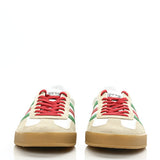 N372O GUCCI X ADIDAS Suede Demetra Rubber Mens Gazelle Sneakers 12 Oatmeal White New Shamarock Hibiscus Red