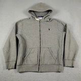 N374O Polo Ralph Lauren Sueter Para Hombre Grande Gris Pony Cremalera Completa Sudadera con Capucha