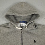 N374O Polo Ralph Lauren Sueter Para Hombre Grande Gris Pony Cremalera Completa Sudadera con Capucha
