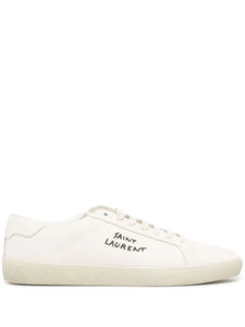 Saint Laurent Court Classic SL/06 Embroidered Canvas Sneakers
