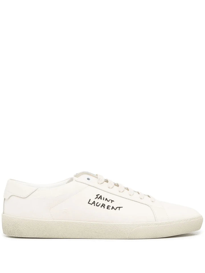 Saint Laurent Court Classic SL/06 Embroidered Canvas Sneakers