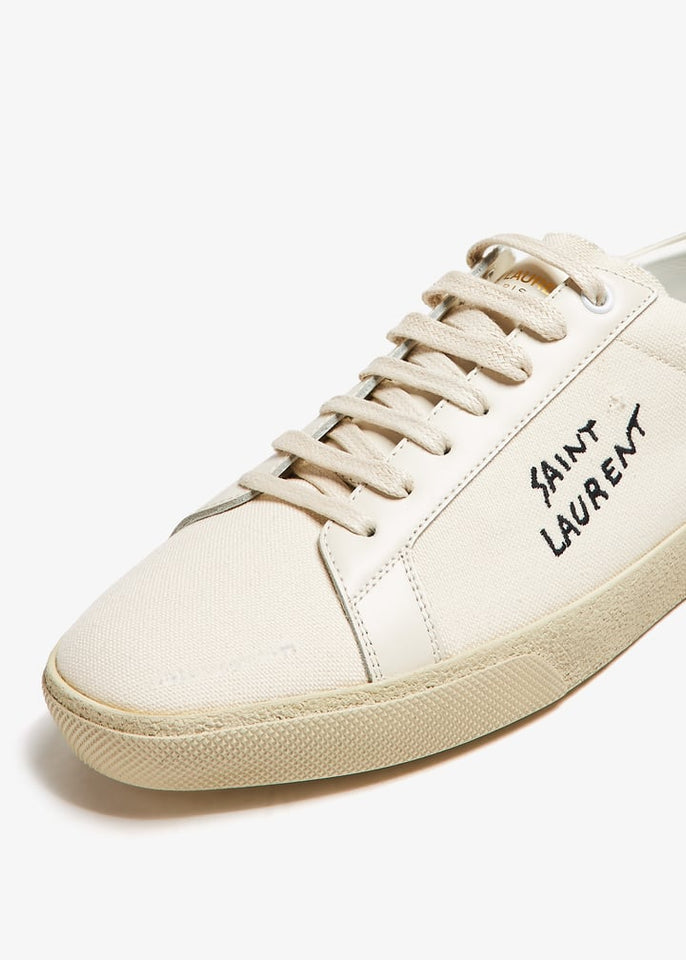 Saint Laurent Court Classic SL/06 Embroidered Canvas Sneakers