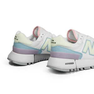 N372O New balance 574 tenis de mujer blanco rosa verde