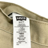 N374O Vintage Levi's 511 Slim Fit Boyfriend Jeans Beige hombre