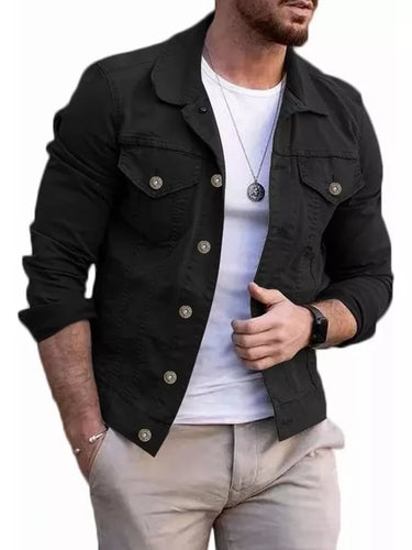 N374O denim flower mezclilla negro jacket talla grande