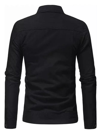 N374O denim flower mezclilla negro jacket talla grande