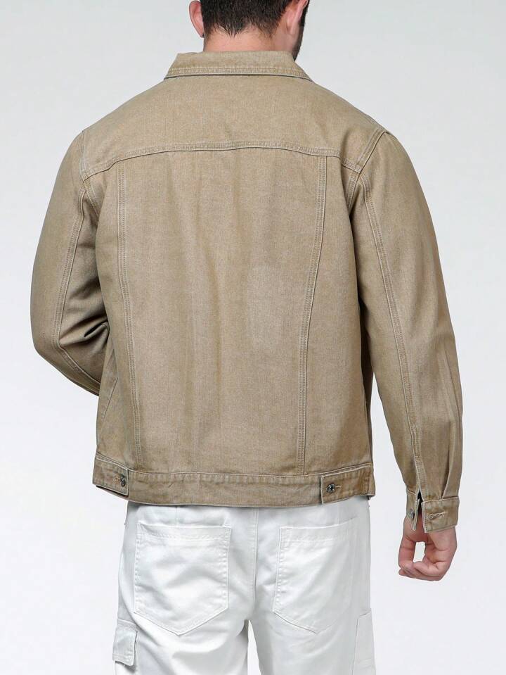 N374O chamarra Mezclilla Con Bolsillo Con Solapa beige grande pull&bear