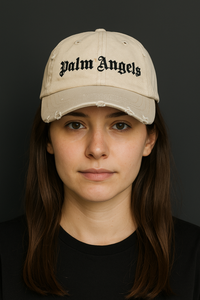 Gorra Palm Angels Beige Desgastada – Estilo Urbano Premium