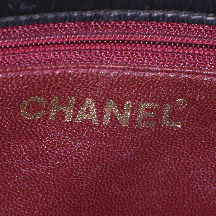 CHANEL BLACK VINTAGE TIMELESS CHAIN Bolso Cabás Chanel en cuero negro
