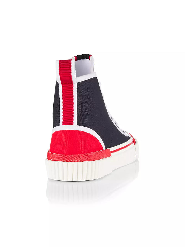 N372O Christian Louboutin Pedro Canvas High Top Sneakers INEEDTENIS