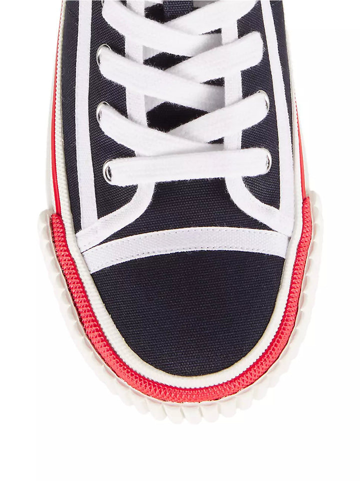 N372O Christian Louboutin Pedro Canvas High-Top Sneakers