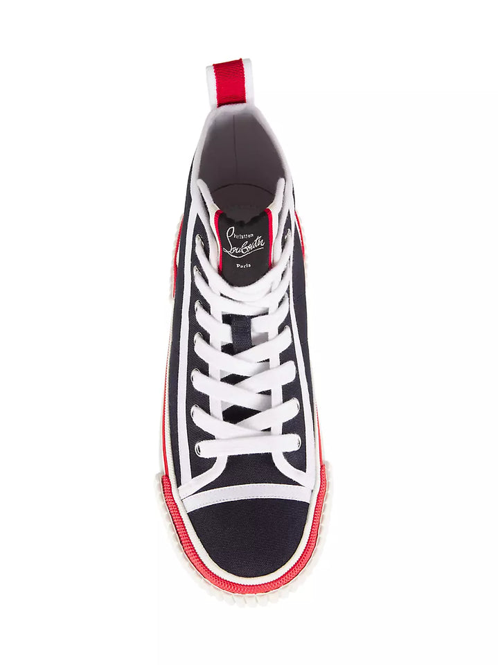 N372O Christian Louboutin Pedro Canvas High-Top Sneakers