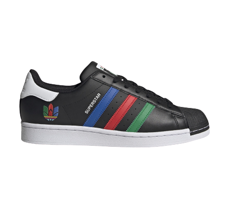 N372O Adidas Men's Superstar Shoes - Core Black / Green / Cloud White concha