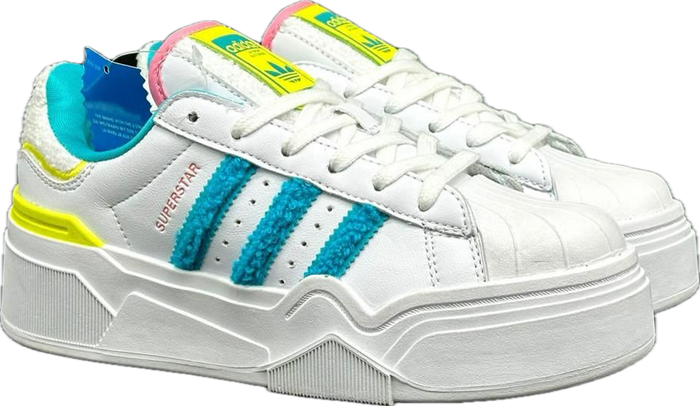 N372O Adidas concha plataforma superstar blanco azul