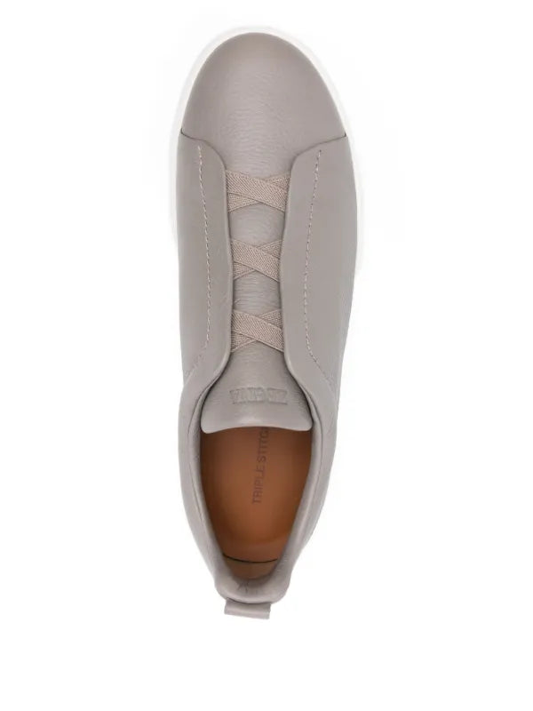 Zegna Triple Stitch sneakers gris claro