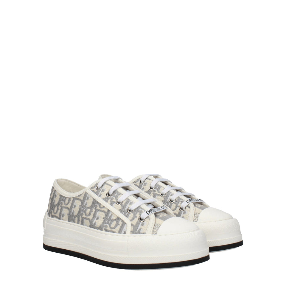 N375O Christian Dior Sneakers Women Fabric Beige/Stone