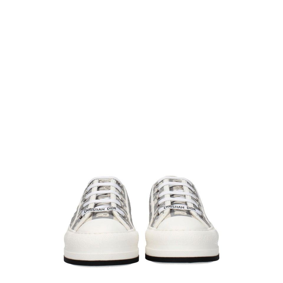 N375O Christian Dior Sneakers Women Fabric Beige/Stone